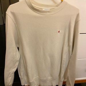 tan/cream champion sweatshirt